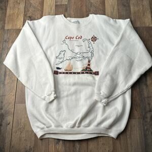 Vintage 90s Massachusetts Sweatshirt Men's 2XL‎ White Athletic Training 4391
